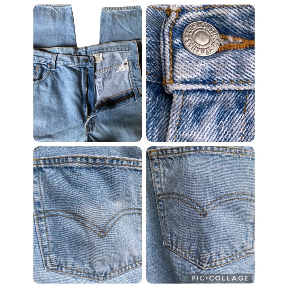 Vintage Levis 530 Flex Jeans Sz 34x29 Trevira Polyester Light Blue RARE Y2K USA - Picture 5 of 13